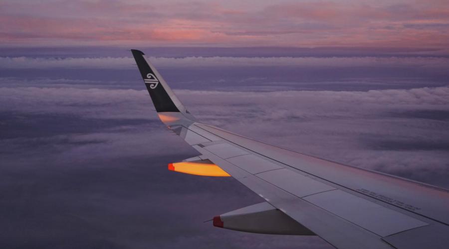 Anflug mit Air NZ auf Auckland