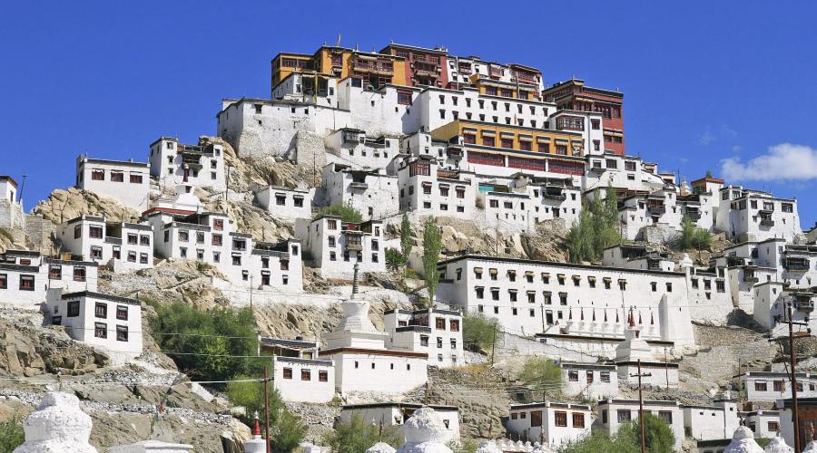 Die Klosterburg Thiksey erinnert stark an Tibet