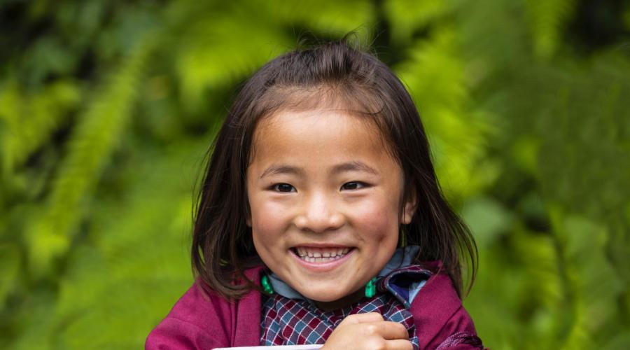 Fröhliches Lächeln in Bhutan