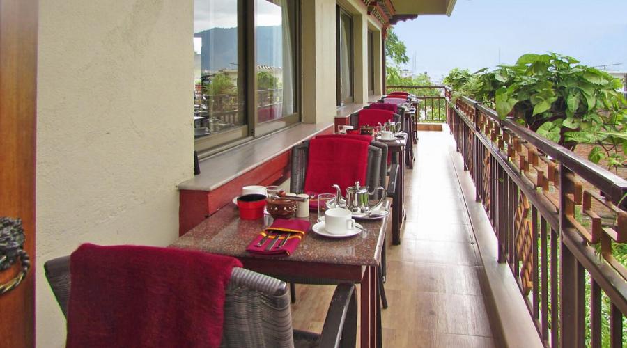 Frühstücksbalkon vom Kathmandu View Hotel