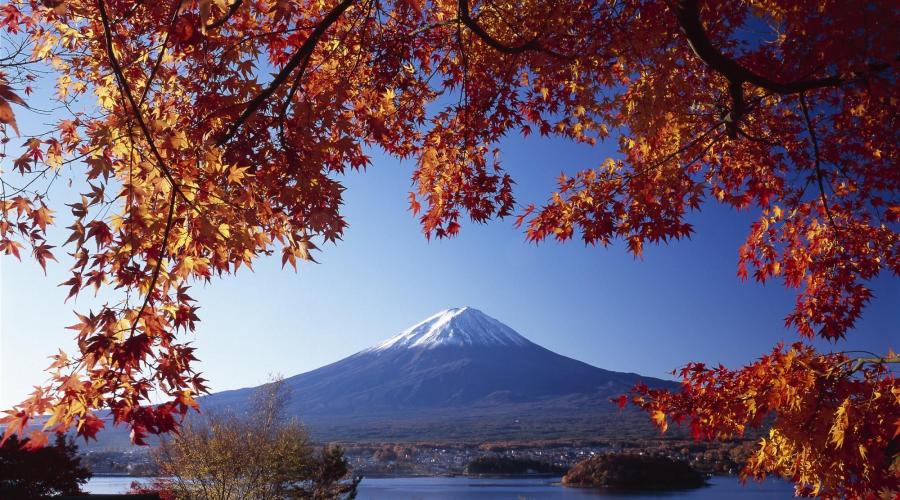 Fuji zur Herbstlaubfärbung