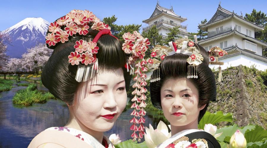 Japan Impressionen traditionell gekleidete Frauen