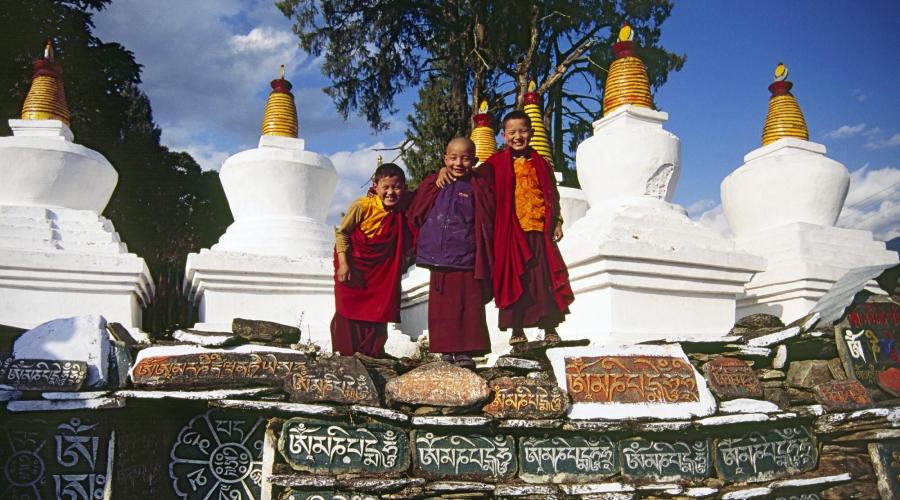 Kleine Mönche in Sikkim