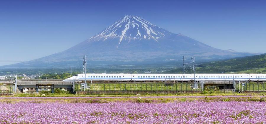 Zug vor Fuji